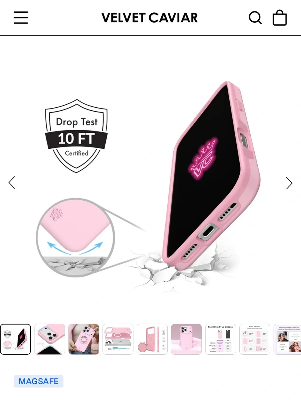 Velvet Caviar - strawberry milk case